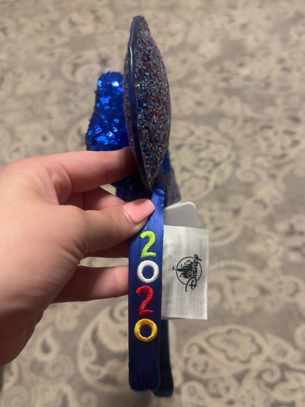 Disney Blue Sequin 2020 Headband with Glitter Ears - Picture 2 of 2